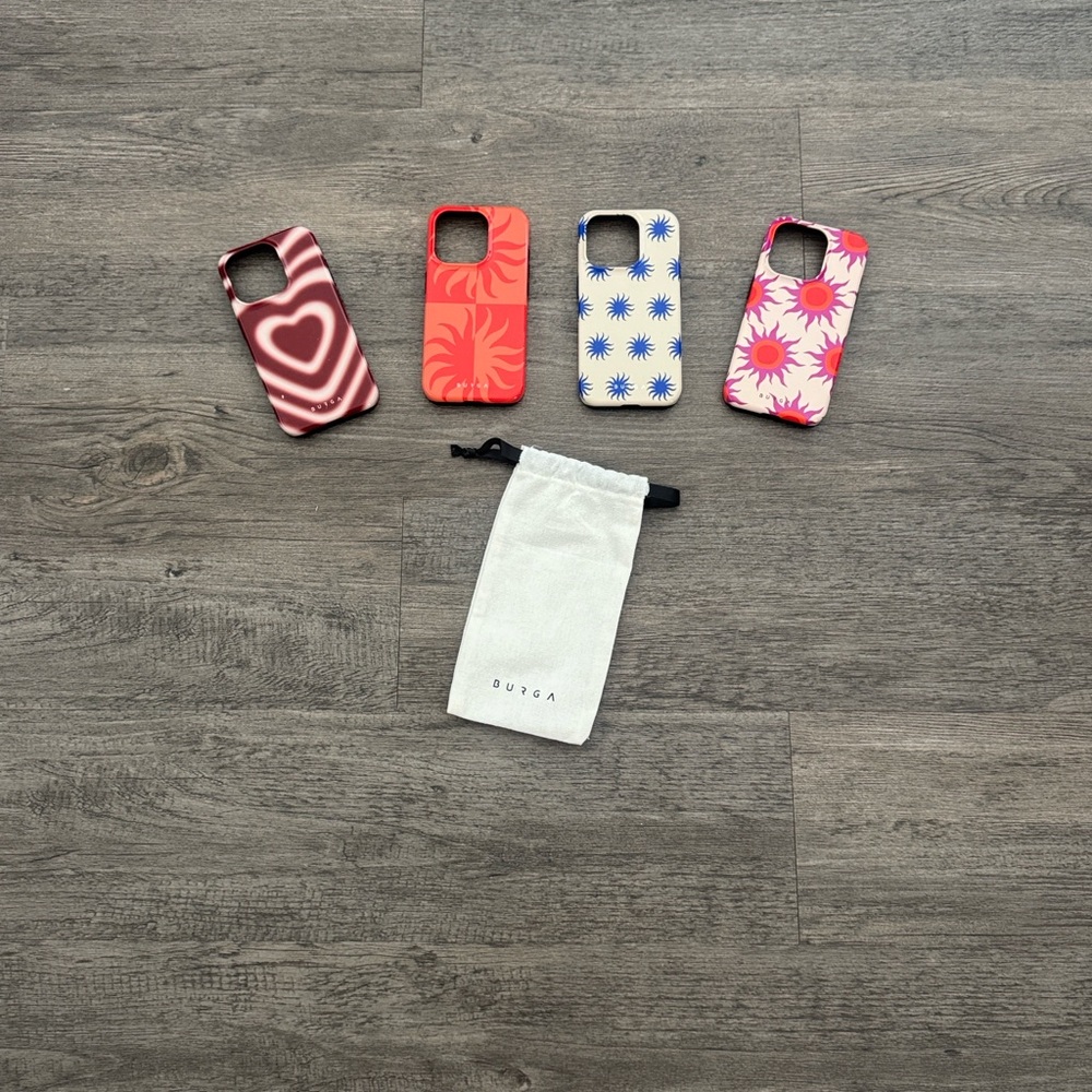 BURGA Burgundy Heart Pattern Phone Case - Picture 2 of 3